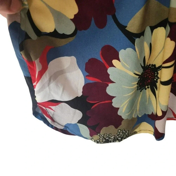 NWT $450 Smythe Viscose Blocked Kimono Floral Blouse Top Size XS with Black Trim - Picture 9 of 11